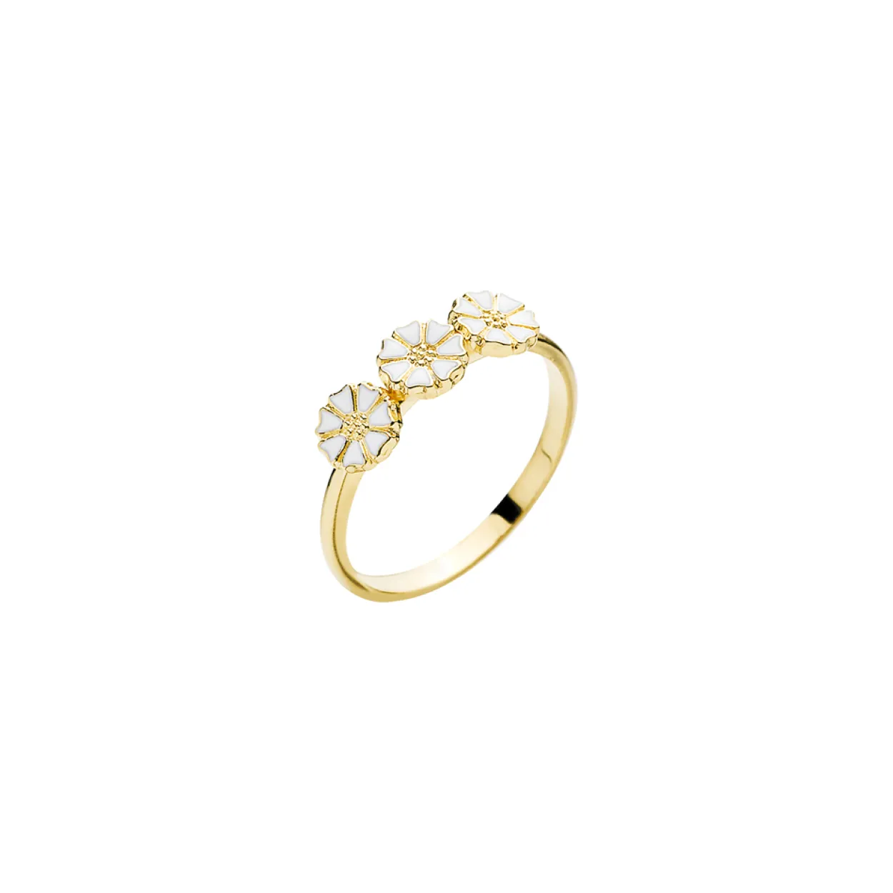 LUND COPENHAGEN MARGUERIT RING 3 SØLVFORGYLDT - 907050-3-M