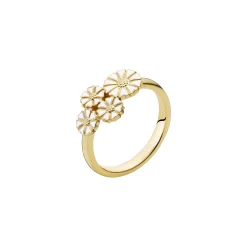 LUND COPENHAGEN SØLV FORGYLDT RING MARGUERIT 3 SMÅ 1 STOR - 9075046-M