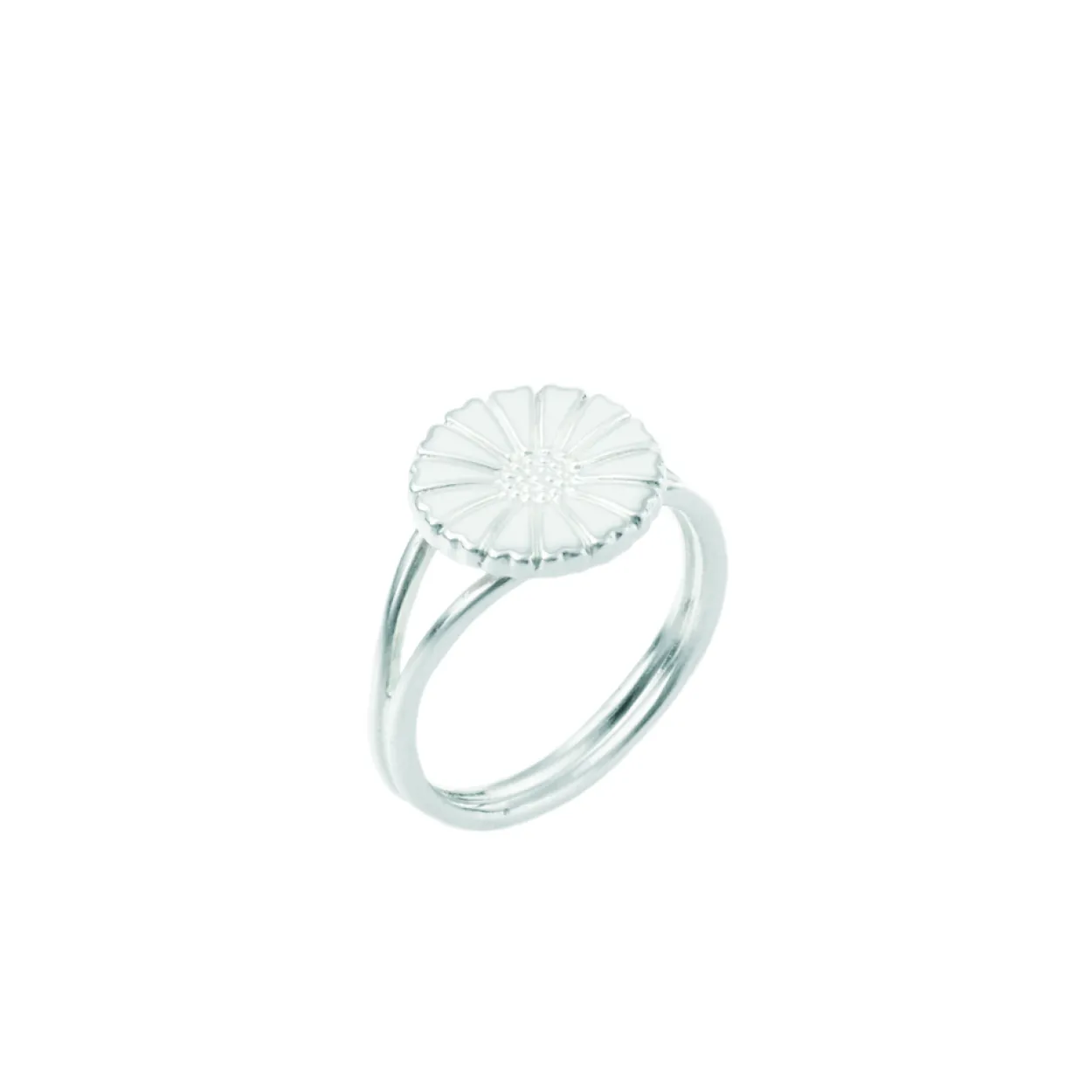 LUND COPENHAGEN SØLV MARGUERIT RING 11 MM HVID - 907011-H