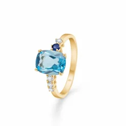 MADS Z BLUE FELICITY 14 KARAT GULD RING MED BLÅ TOPAS - 1546068