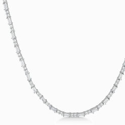 MADS Z CELESTIAL BY MEDINA HALSKÆDE I SØLV MED HVIDE TOPASER - 3126904