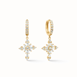 MADS Z CELESTIAL BY MEDINA ØRERINGE I 8 KARAT GULD MED HVIDE TOPASER - 3316902