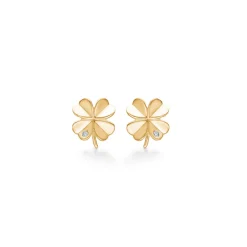 MADS Z CLOVER ØRERINGE 8 KARAT MED ZIRKONIA - 3317102