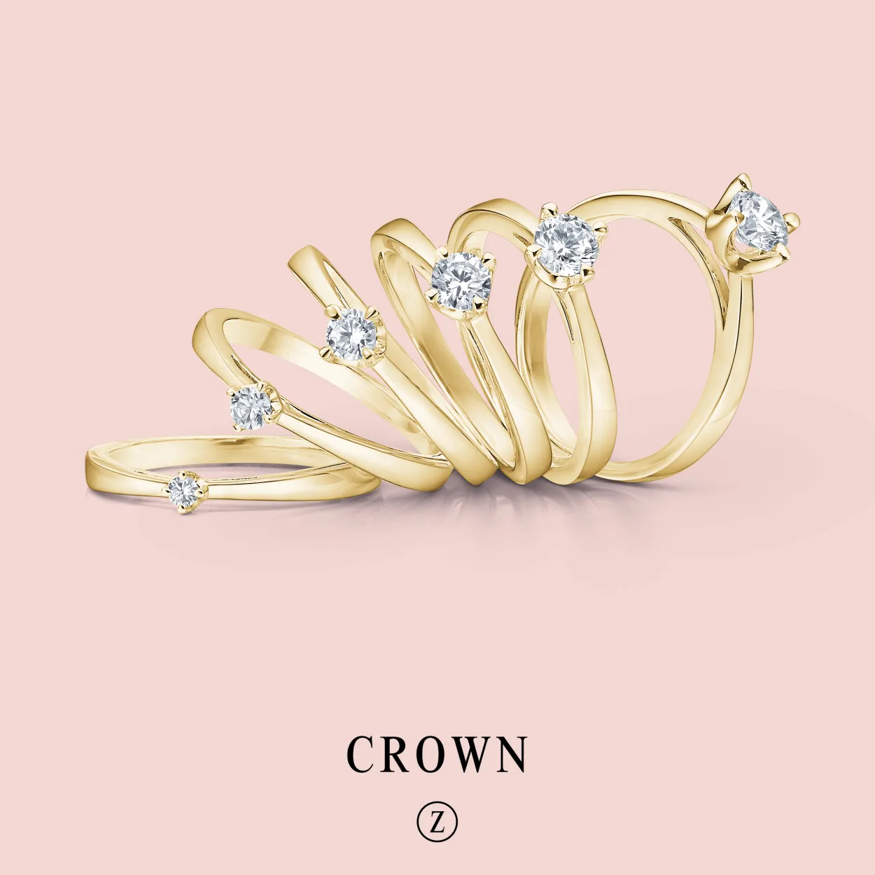MADS Z CROWN 14 KARAT GULD RING MED BRILLANT 0,09 CARAT - 1541609