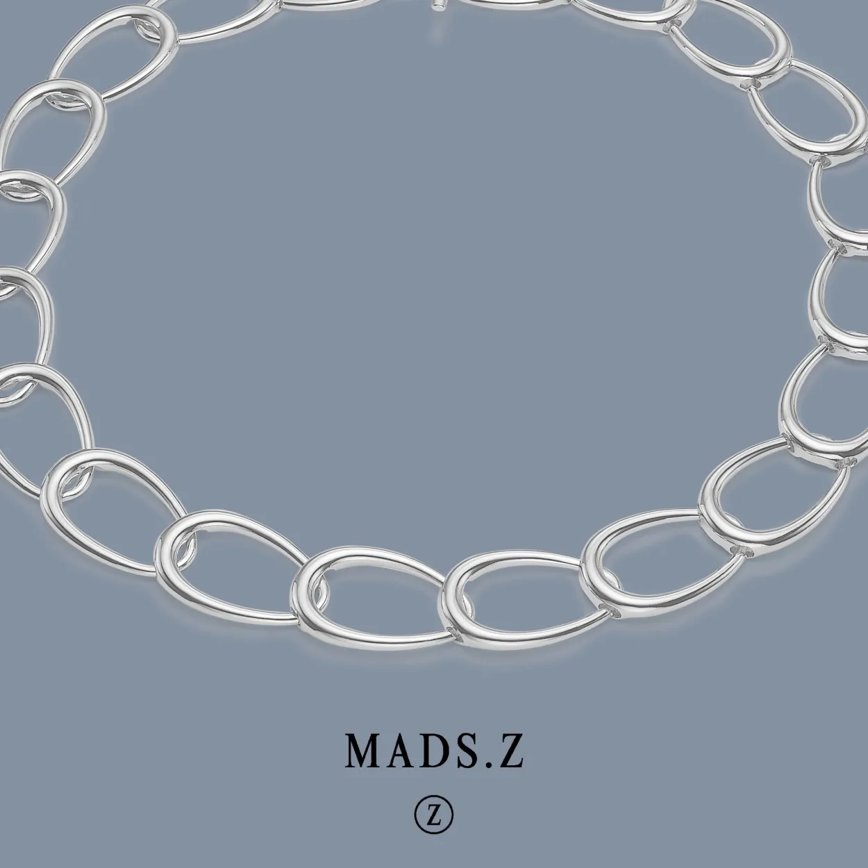 MADS Z OPEN ELLIPSE HALSKÆDE SØLV 50 CM - 2120040