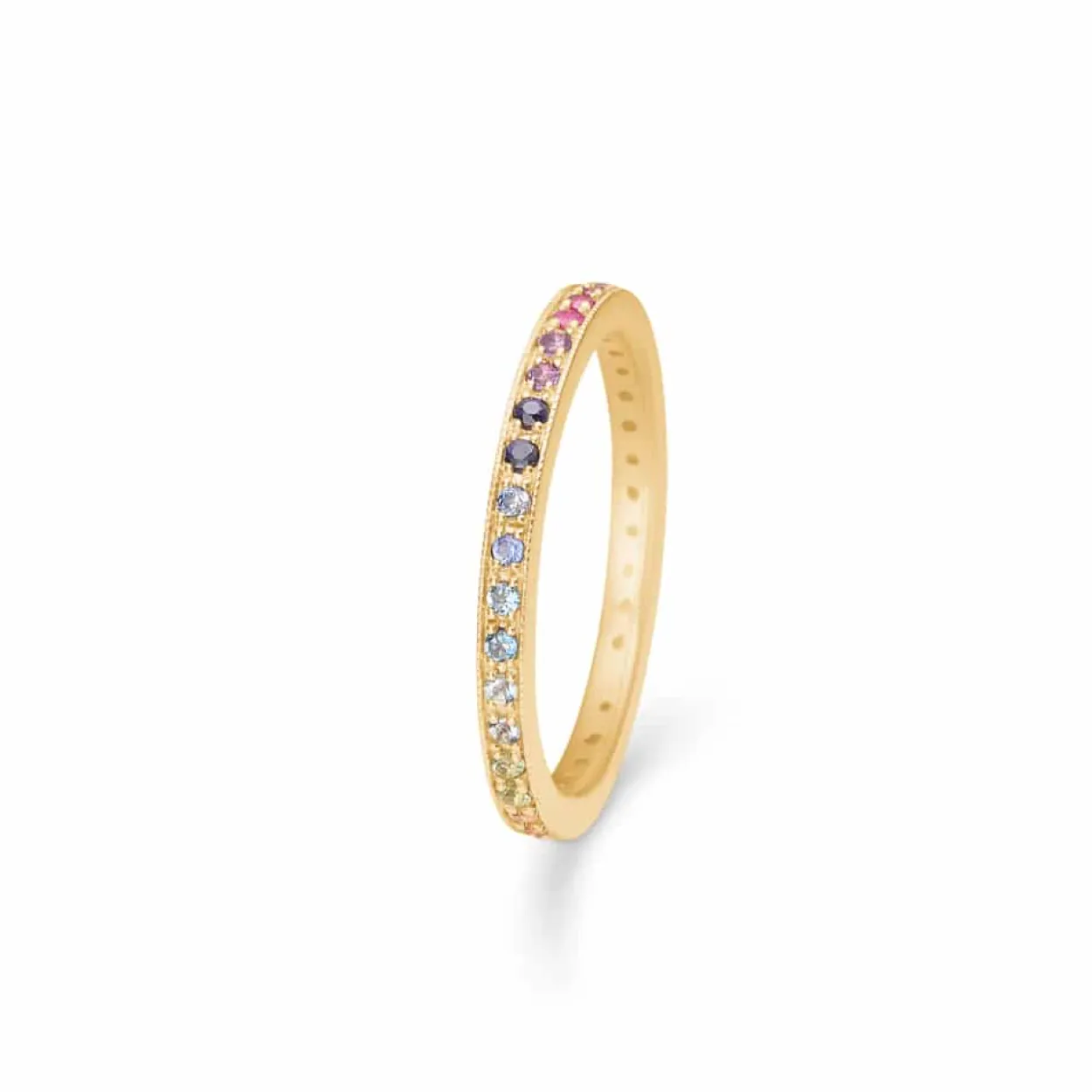 MADS Z POETRY RAINBOW RING 14 KARAT GULD MED ÆGTE STEN - 1544061