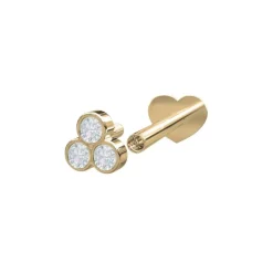 NORDAHL JEWELLERY LABRET 14 KARAT GULD MED 3 DIAMANTER - 30140070500