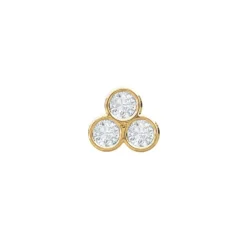 NORDAHL JEWELLERY LABRET 14 KARAT GULD MED 3 DIAMANTER - 30140070500