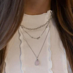 NORDAHL JEWELLERY LOVEME HALSKÆDE SØLV HJERTER - 20251510900