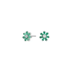 NORDAHL JEWELLERY SØLV ØRESTIKKER BLOMST GRØN - 30458170900