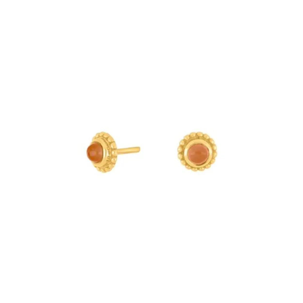 NORDAHL JOY52 ØRERINGE SØLV FORGYLDT PEACH MOONSTONE - 30290525900