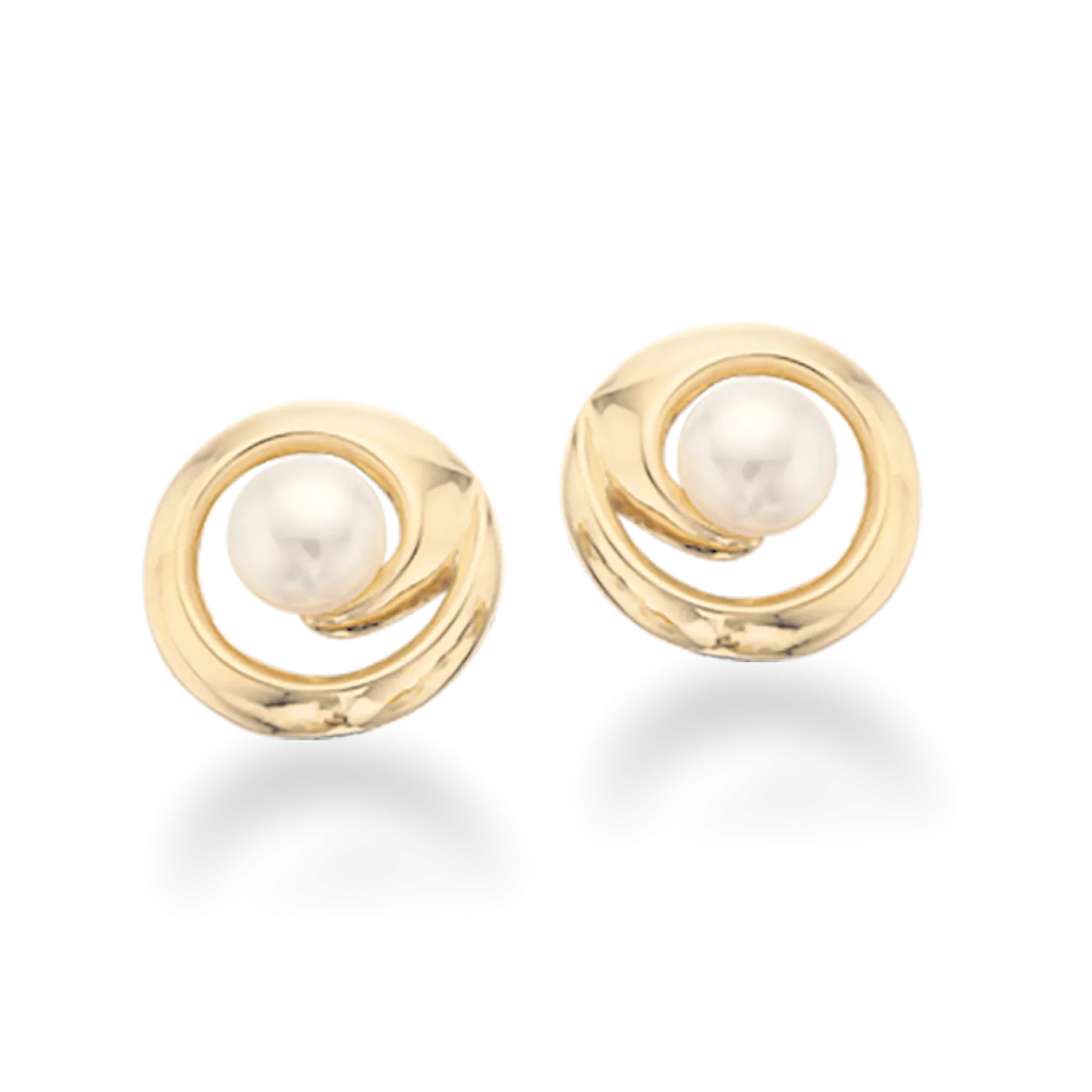 SCROUPELS 14 KARAT GULD ØRERINGE MED FERSKVANDSPERLE - 119735