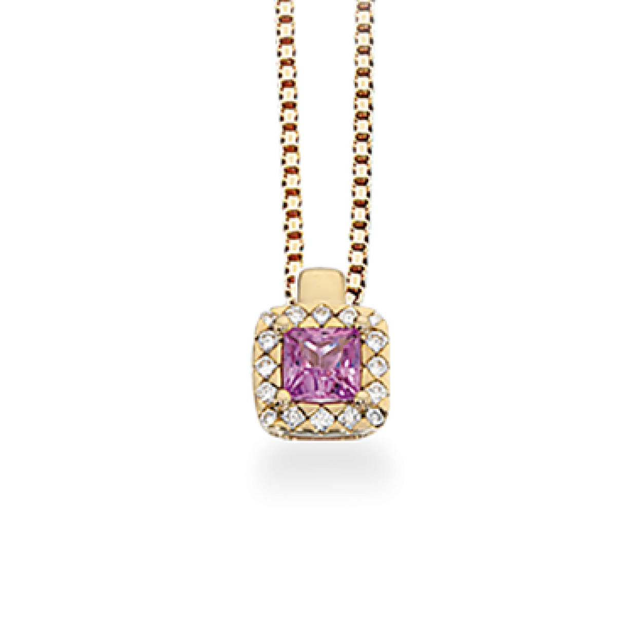 SCROUPLES DIANA VEDHÆNG 14 KARAT GULD MED PINK SAFIR - 212145