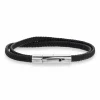 SCROUPLES FORCE HERRE ARMBÅND SORT DOBBELT LÆDER 21 CM - 03431A,M