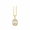 SCROUPLES HALSKÆDE 8 KARAT GULD BAGUETTE MED HVIDE ZIRKONIA - 214563