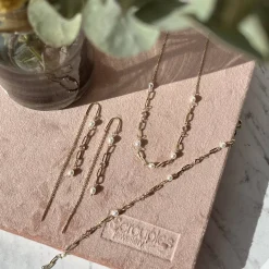 SCROUPLES HALSKÆDE 9 KARAT GULD MED PERLER - 34063H,M