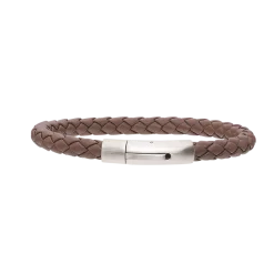 SCROUPLES HERRE ARMBÅND BRUN FLETTE 19 CM - 03001,19