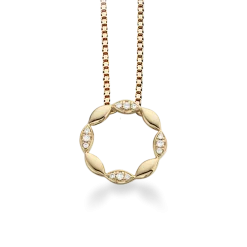SCROUPLES 14 KARAT GULD HALSKÆDE CIRKEL 0,06 CT W/SI - 212075