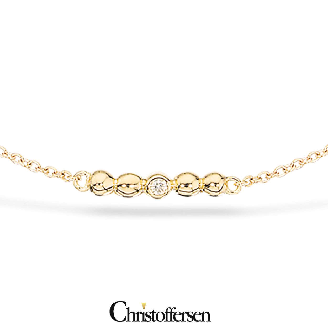 SCROUPLES 8 KARAT GULD HALSKÆDE MED BRILLANT 0,02 CARAT - 32943,42