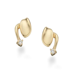 SCROUPLES 14 KARAT GULD ØRERINGE MED BRILLIANT 0,05 W/SI - 121045