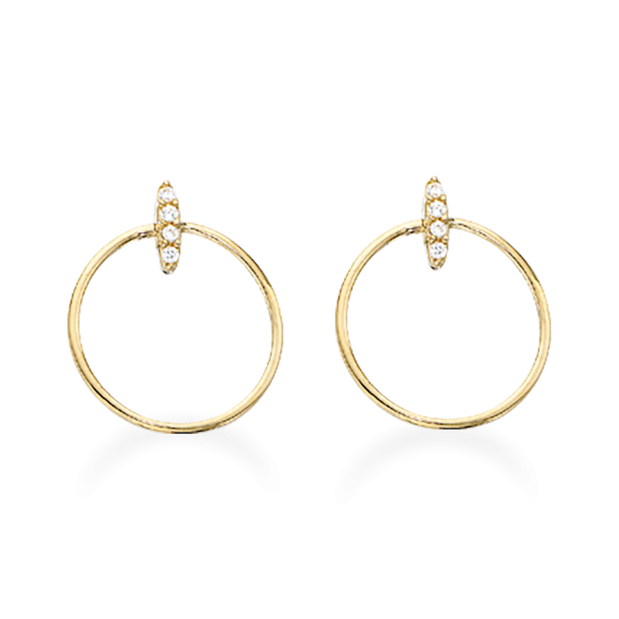 SCROUPLES 8 KARAT GULD ØRESTIK CIRKEL MED ZIRKONIA - 118533