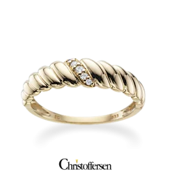 SCROUPLES 8 KARAT GULD RING MED ZIRKONIA - 712303