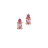 SCROUPLES ØRERINGE I 8 KARAT MED ROSA OG PINK ZIRKONIA - 122983