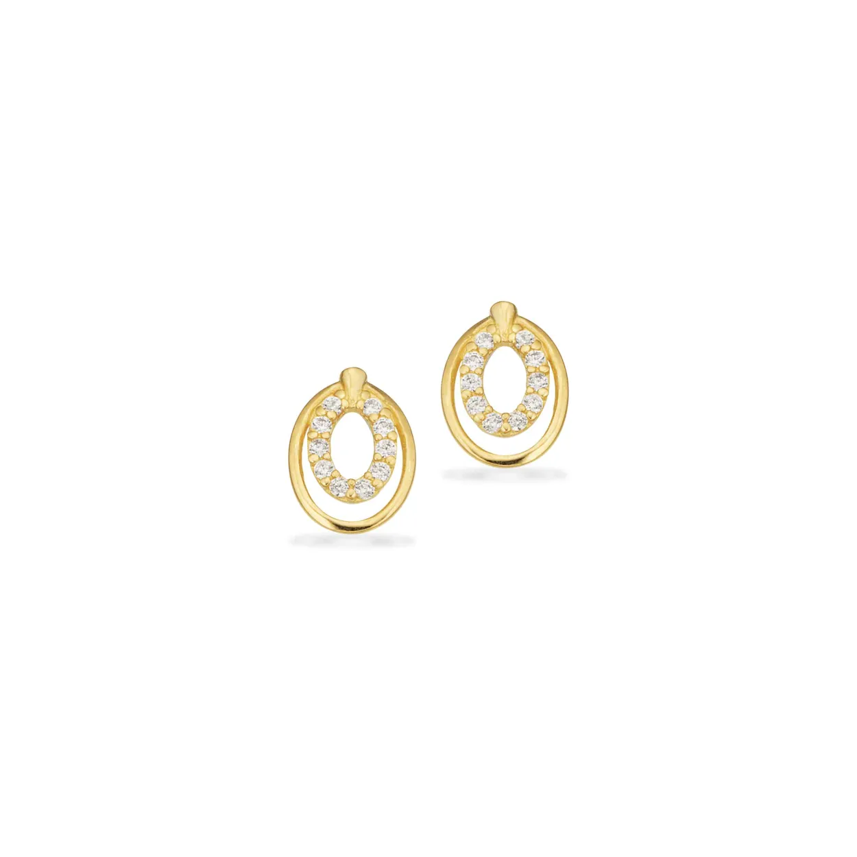 SCROUPLES ØRERINGE 8 KARAT GULD MED ZIRKONIA - 123943