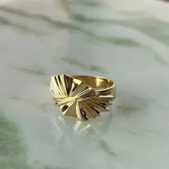 SCROUPLES RING SØLV FORGYLDT PLISSÉ - 729072