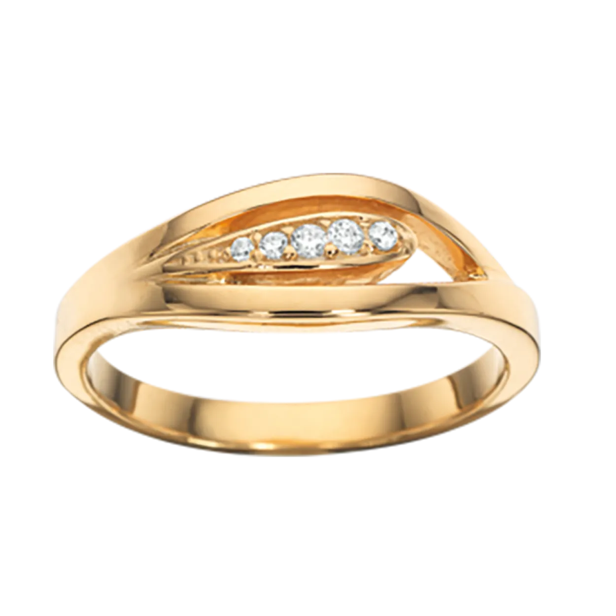 SCROUPLES SØLV FORGYLDT RING MED ZIRKONIA - 723572