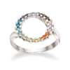 SCROUPLES SØLV RING CIRKEL RAINBOW ZIRKON - 726692
