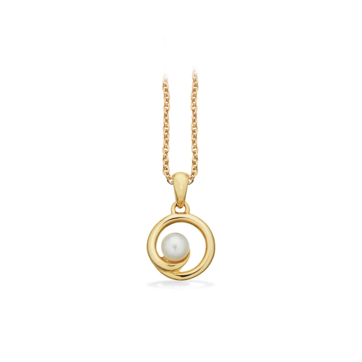 SCROUPLES VEDHÆNG 14 KARAT GULD CIRKEL MED PERLE - 214225