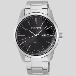 SEIKO SOLAR STÅL SORT SKIVE - SNE527P1