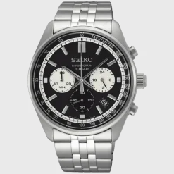 SEIKO SORT SKIVE HVID OG CHRONOGRAF - SSB429P1