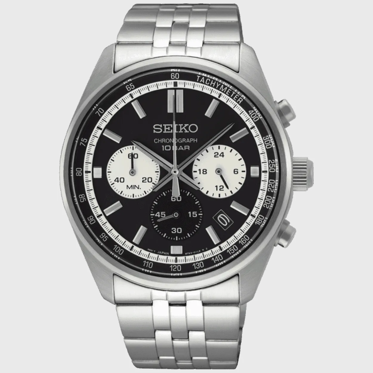 SEIKO SORT SKIVE HVID OG CHRONOGRAF - SSB429P1