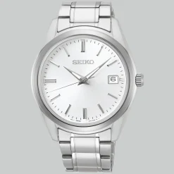 SEIKO STÅL LÆNKE OG HVID SKIVE - SUR307P1