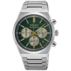 SEIKO UR HR CHRONOGRAF GØRN SKIVE MED LÆNKE - SSB461P1