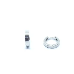 SØLV BLANK KNÆK CREOL RHODINERET DIAMETER 12 MM BREDDE 2,5 MM