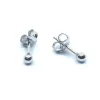 SØLV KUGLE ØRESTIKKER RHODINERET 3 MM MASSIV