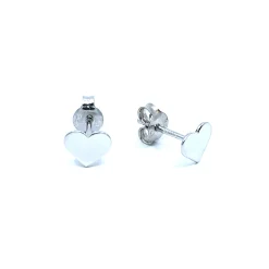 SØLV ØRERINGE STIK HJERTE 7X6 MM