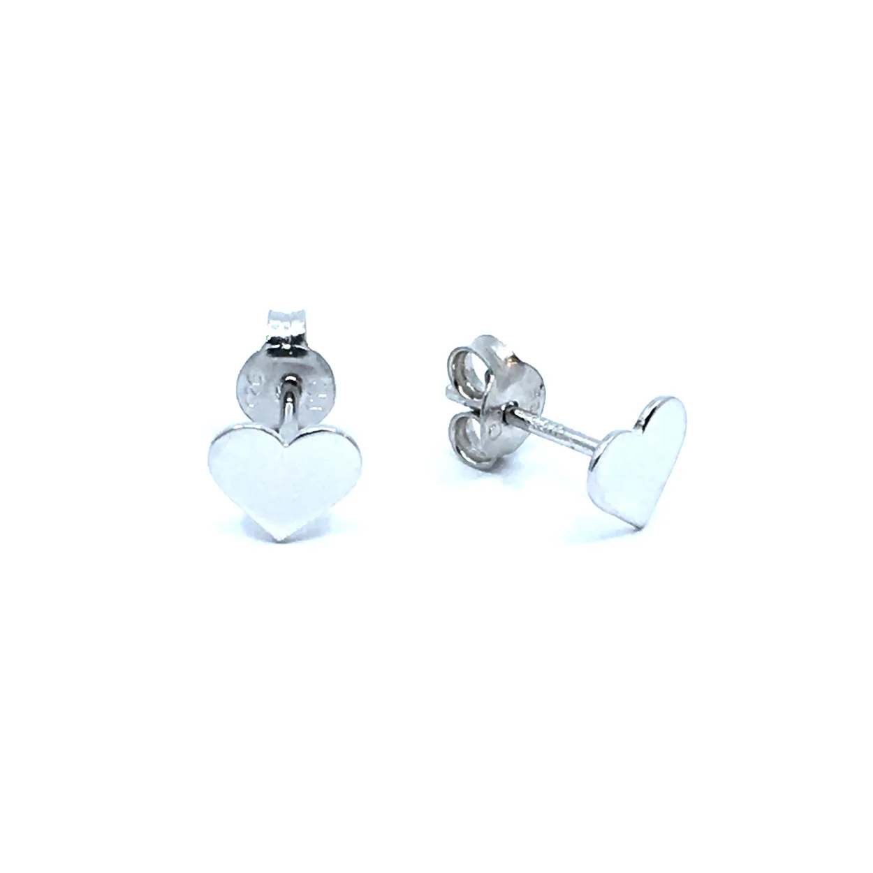 SØLV ØRERINGE STIK HJERTE 7X6 MM