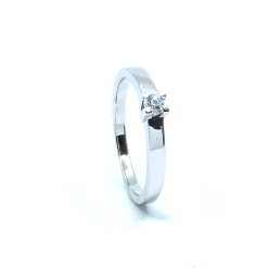 SØLV RING RHODINERET PRINSESSE MED SYNTETISKE ZIRKONIA