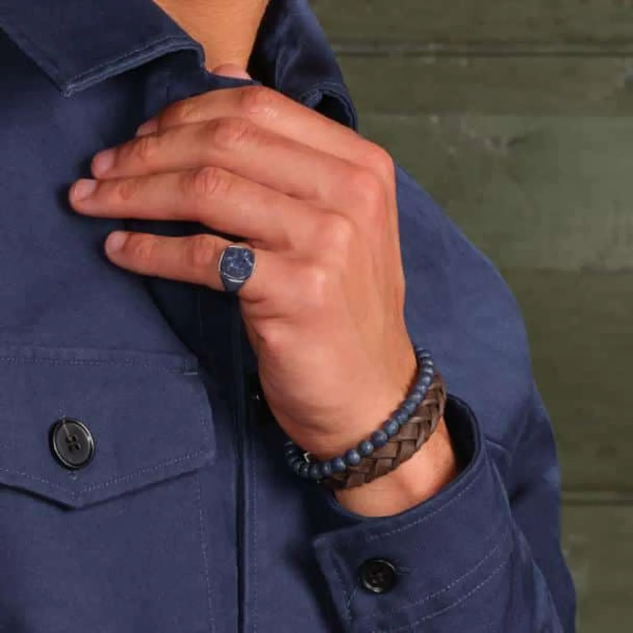 SON OF NOA LÆDER ARMBÅND BRUN FLETTET - 80970239219
