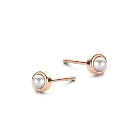 SPIRIT ICONS PEARL ØRERINGE SØLV ROSA FORGYLDT - 41794