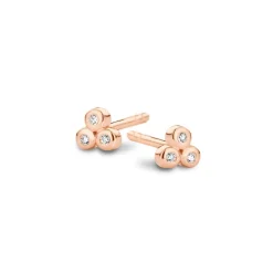 SPIRIT ICONS TRIO ØRERINGE ROSA FORGYLDT MED ZIRKONIA STEN - 40624