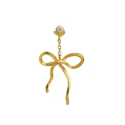 STINE A DANGLING FLOW BOW ØRERING FORGYLDT - 1362-02-S
