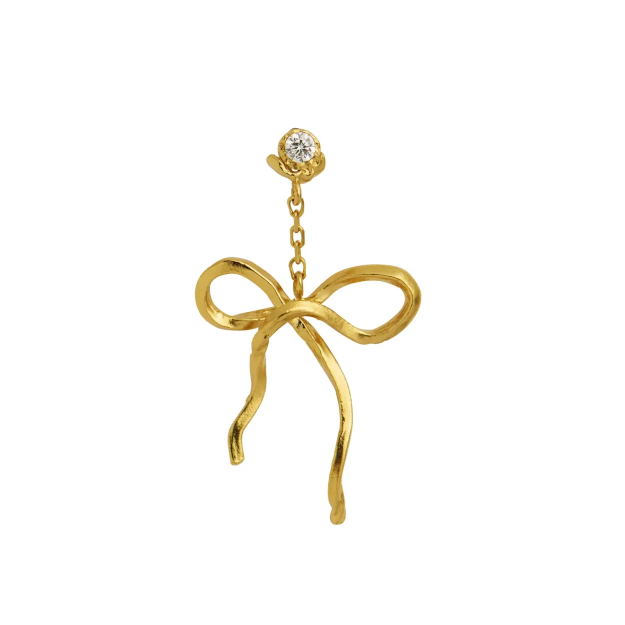 STINE A DANGLING FLOW BOW ØRERING FORGYLDT - 1362-02-S