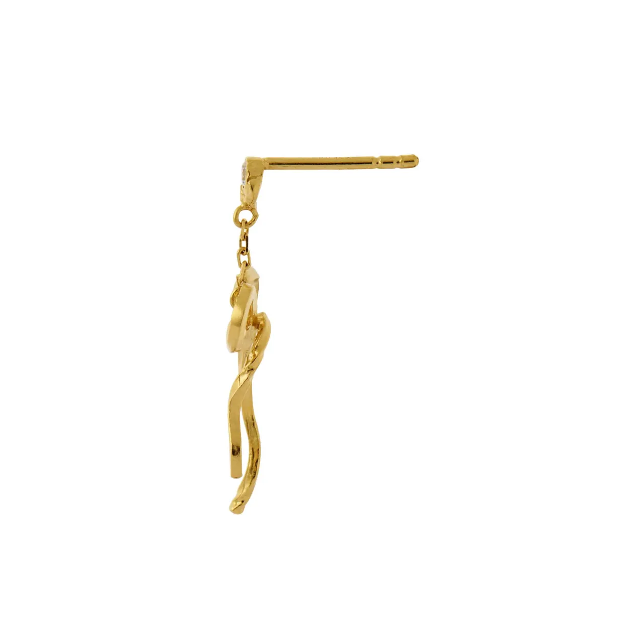 STINE A DANGLING FLOW BOW ØRERING FORGYLDT - 1362-02-S