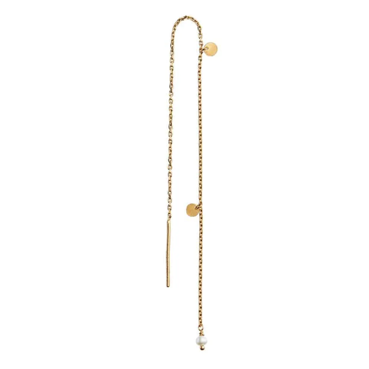 STINE A DANGLING PETIT COIN ØRERING SØLV FORGYLDT -1126-02-S-Pearl