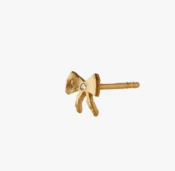 STINE A ØRERING SØLV FORGYLDT PETIT BOW - 1344-02-S